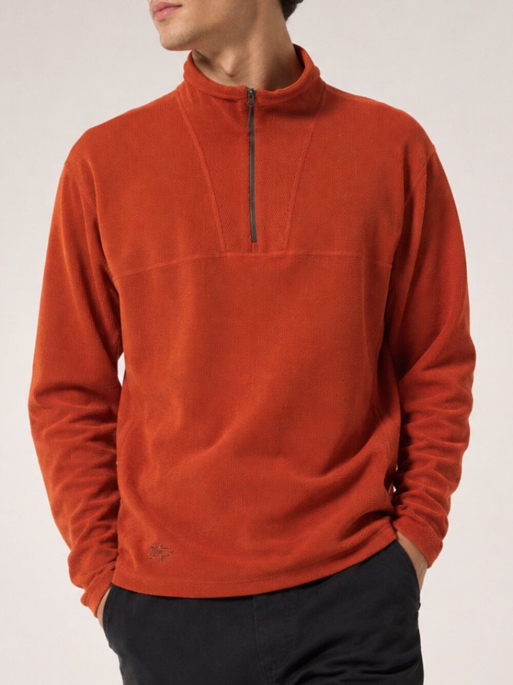 Vintage Arc'teryx Polartec Burnt Orange 1/4 Zip Fleece Pullover Sweater Canada L